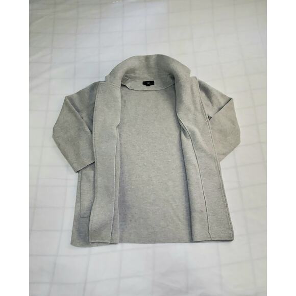 J Crew Size S Merino Wool Sweater Blazer Women’s Light Gray Knit Jacket Ca13 - Picture 2 of 8